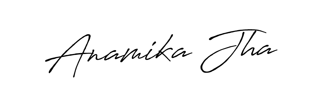 Anamika Jha stylish signature style. Best Handwritten Sign (Antro_Vectra_Bolder) for my name. Handwritten Signature Collection Ideas for my name Anamika Jha. Anamika Jha signature style 7 images and pictures png