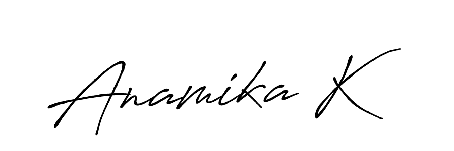 if you are searching for the best signature style for your name Anamika K. so please give up your signature search. here we have designed multiple signature styles  using Antro_Vectra_Bolder. Anamika K signature style 7 images and pictures png