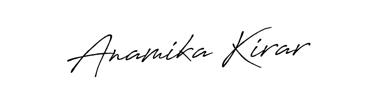 Create a beautiful signature design for name Anamika Kirar. With this signature (Antro_Vectra_Bolder) fonts, you can make a handwritten signature for free. Anamika Kirar signature style 7 images and pictures png