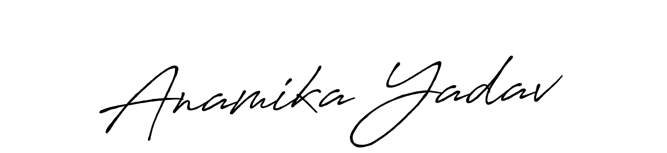 Antro_Vectra_Bolder is a professional signature style that is perfect for those who want to add a touch of class to their signature. It is also a great choice for those who want to make their signature more unique. Get Anamika Yadav name to fancy signature for free. Anamika Yadav signature style 7 images and pictures png