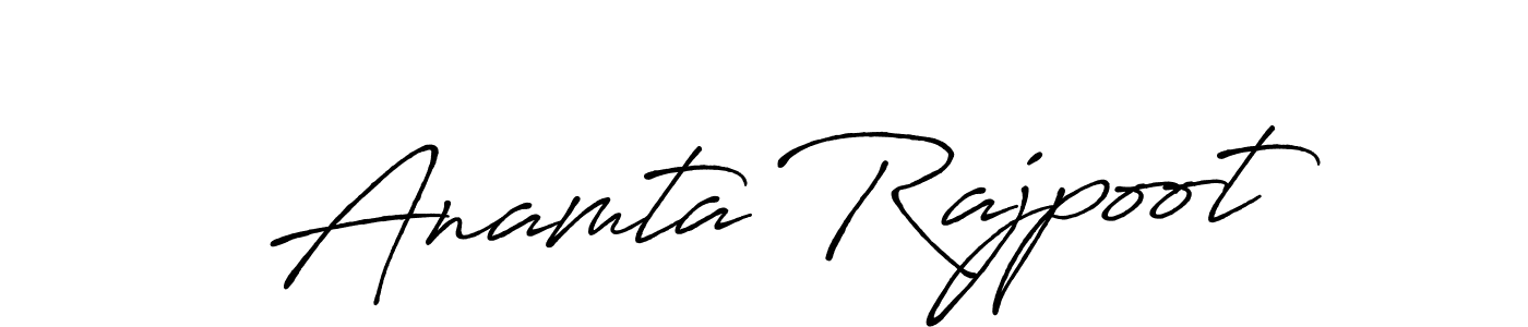 The best way (Antro_Vectra_Bolder) to make a short signature is to pick only two or three words in your name. The name Anamta Rajpoot include a total of six letters. For converting this name. Anamta Rajpoot signature style 7 images and pictures png