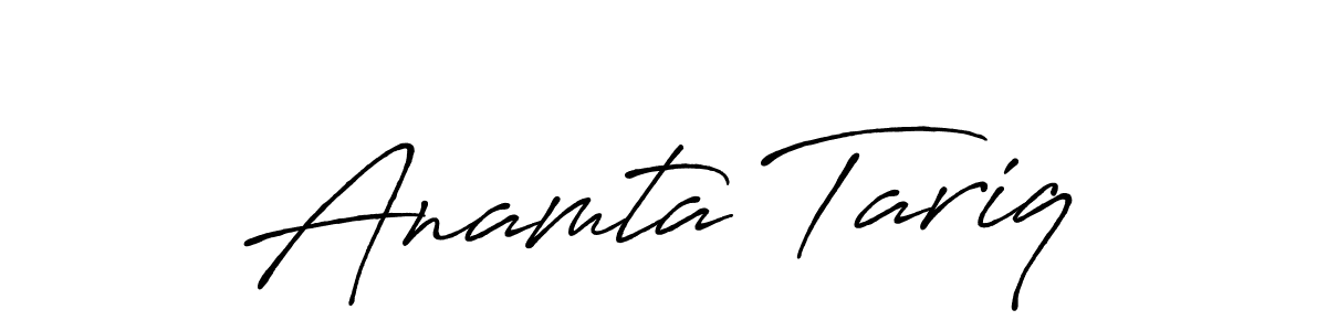 Anamta Tariq stylish signature style. Best Handwritten Sign (Antro_Vectra_Bolder) for my name. Handwritten Signature Collection Ideas for my name Anamta Tariq. Anamta Tariq signature style 7 images and pictures png