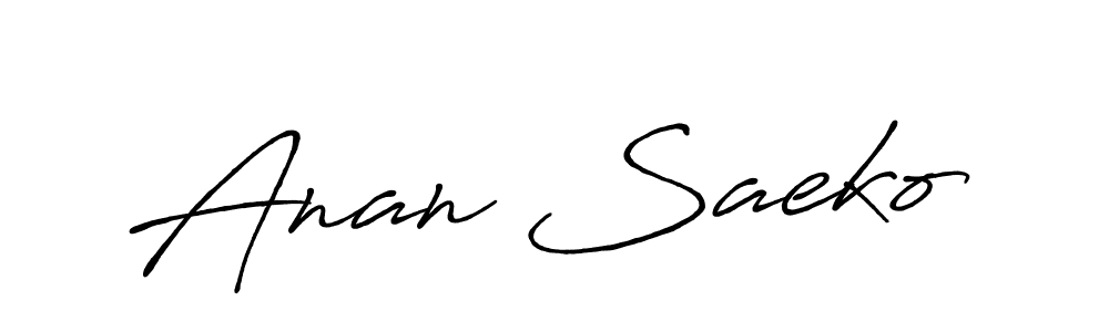 How to make Anan Saeko name signature. Use Antro_Vectra_Bolder style for creating short signs online. This is the latest handwritten sign. Anan Saeko signature style 7 images and pictures png