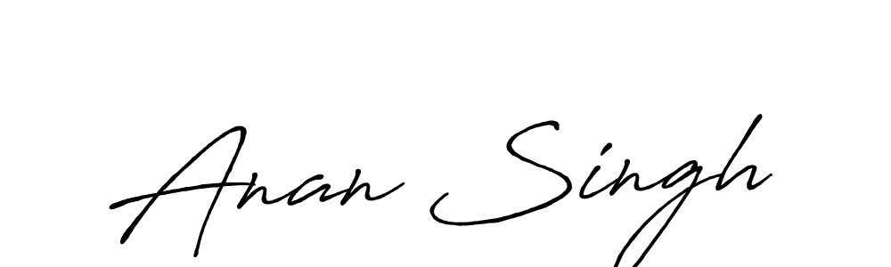 Make a beautiful signature design for name Anan Singh. With this signature (Antro_Vectra_Bolder) style, you can create a handwritten signature for free. Anan Singh signature style 7 images and pictures png