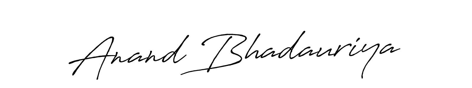 Make a beautiful signature design for name Anand Bhadauriya. With this signature (Antro_Vectra_Bolder) style, you can create a handwritten signature for free. Anand Bhadauriya signature style 7 images and pictures png