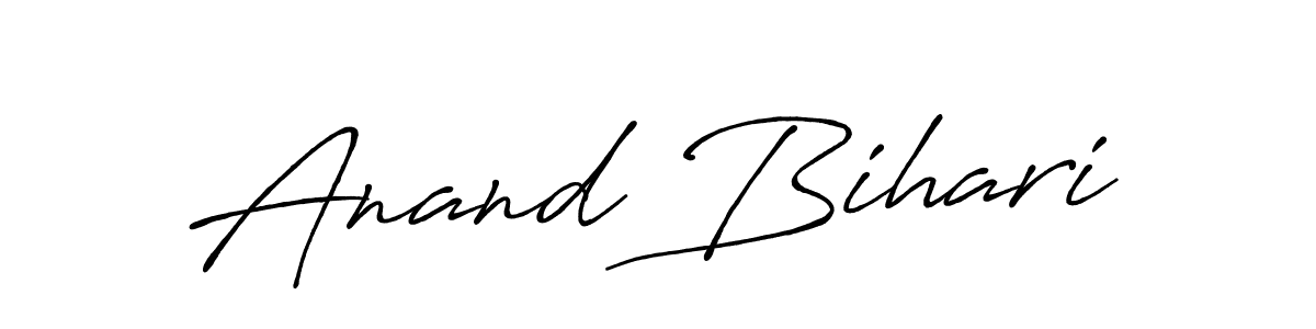 How to make Anand Bihari name signature. Use Antro_Vectra_Bolder style for creating short signs online. This is the latest handwritten sign. Anand Bihari signature style 7 images and pictures png