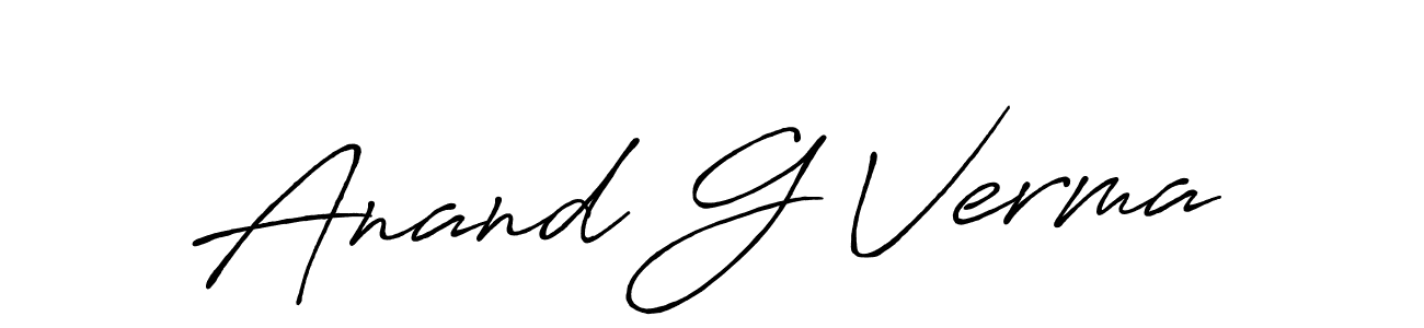 How to make Anand G Verma name signature. Use Antro_Vectra_Bolder style for creating short signs online. This is the latest handwritten sign. Anand G Verma signature style 7 images and pictures png