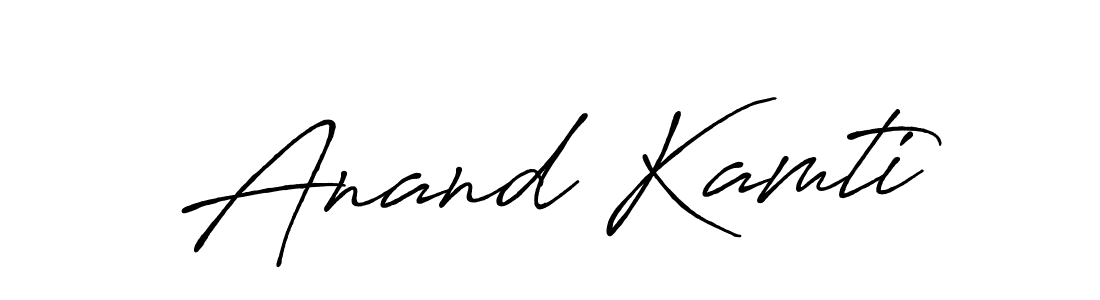 How to make Anand Kamti name signature. Use Antro_Vectra_Bolder style for creating short signs online. This is the latest handwritten sign. Anand Kamti signature style 7 images and pictures png
