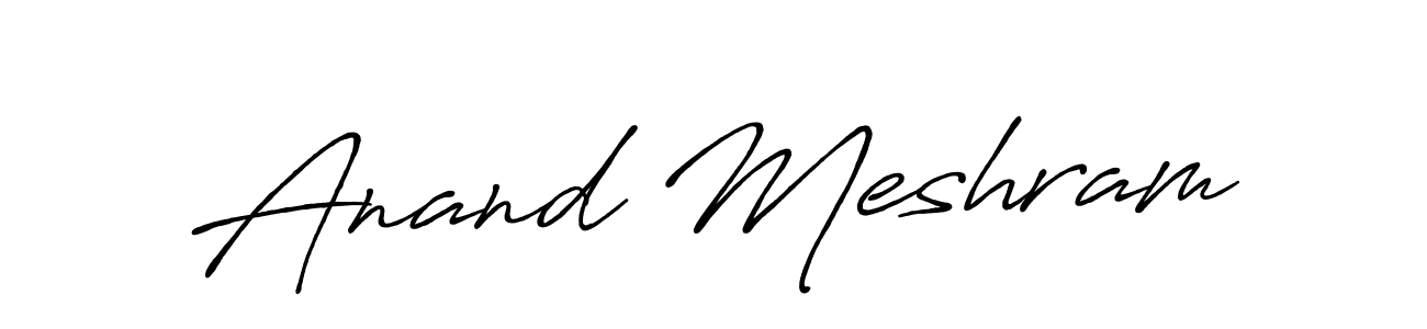 How to make Anand Meshram name signature. Use Antro_Vectra_Bolder style for creating short signs online. This is the latest handwritten sign. Anand Meshram signature style 7 images and pictures png