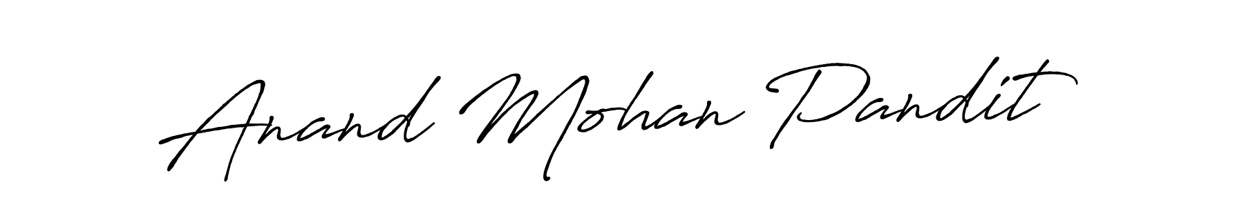 How to make Anand Mohan Pandit name signature. Use Antro_Vectra_Bolder style for creating short signs online. This is the latest handwritten sign. Anand Mohan Pandit signature style 7 images and pictures png