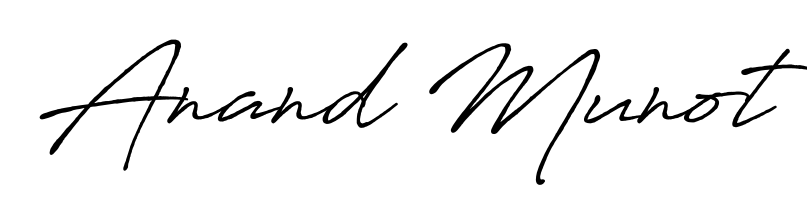 Master the art of signing with Anand Munot written in fluent Antro_Vectra_Bolder script. A great template to practice and refine your handwriting. Anand Munot signature style 7 images and pictures png