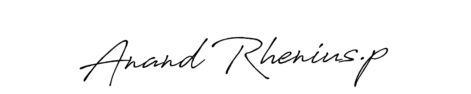 How to make Anand Rhenius.p name signature. Use Antro_Vectra_Bolder style for creating short signs online. This is the latest handwritten sign. Anand Rhenius.p signature style 7 images and pictures png