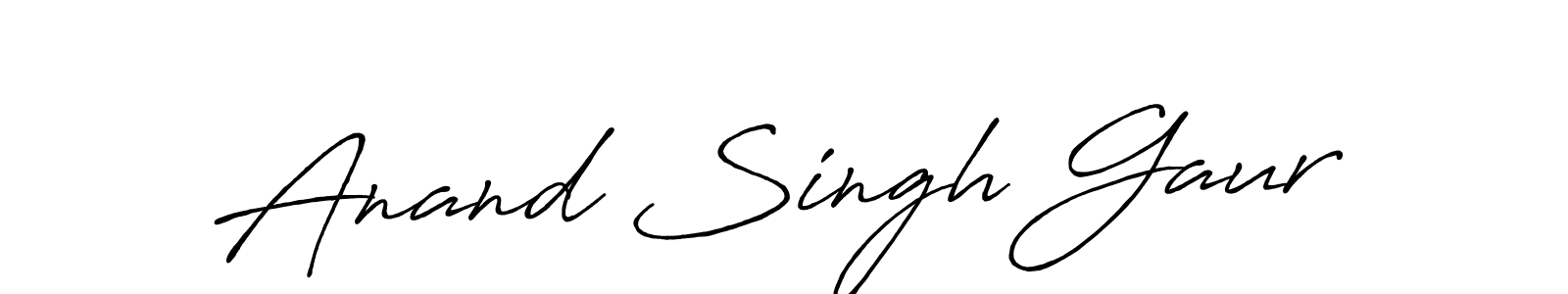 Make a beautiful signature design for name Anand Singh Gaur. With this signature (Antro_Vectra_Bolder) style, you can create a handwritten signature for free. Anand Singh Gaur signature style 7 images and pictures png