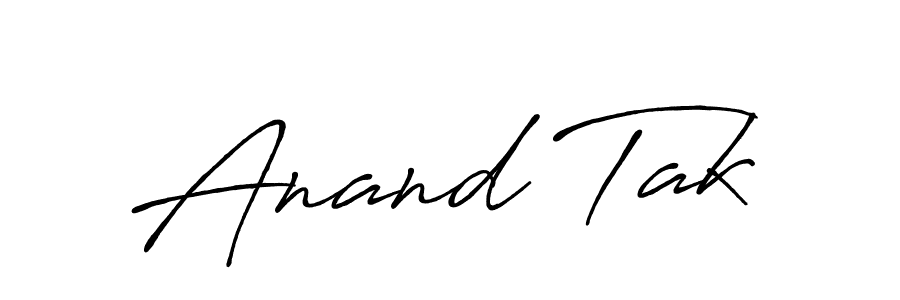 Use a signature maker to create a handwritten signature online. With this signature software, you can design (Antro_Vectra_Bolder) your own signature for name Anand Tak. Anand Tak signature style 7 images and pictures png