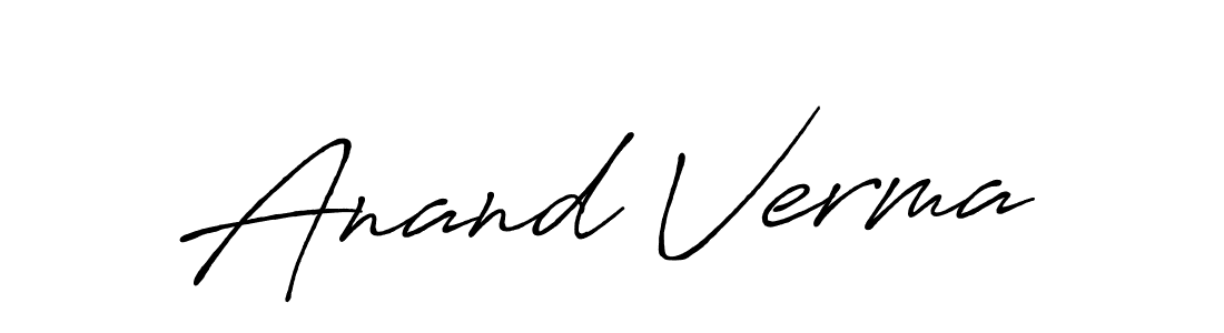 How to make Anand Verma name signature. Use Antro_Vectra_Bolder style for creating short signs online. This is the latest handwritten sign. Anand Verma signature style 7 images and pictures png