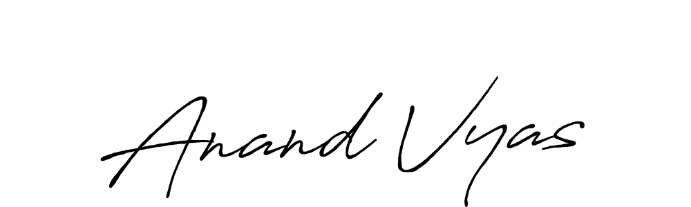 Create a beautiful signature design for name Anand Vyas. With this signature (Antro_Vectra_Bolder) fonts, you can make a handwritten signature for free. Anand Vyas signature style 7 images and pictures png