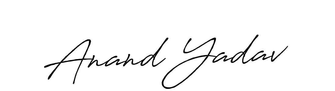 How to make Anand Yadav name signature. Use Antro_Vectra_Bolder style for creating short signs online. This is the latest handwritten sign. Anand Yadav signature style 7 images and pictures png