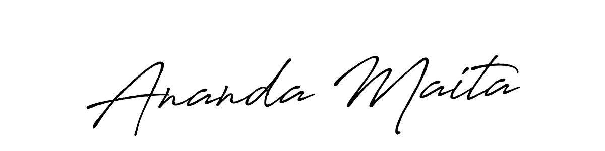 Create a beautiful signature design for name Ananda Maita. With this signature (Antro_Vectra_Bolder) fonts, you can make a handwritten signature for free. Ananda Maita signature style 7 images and pictures png