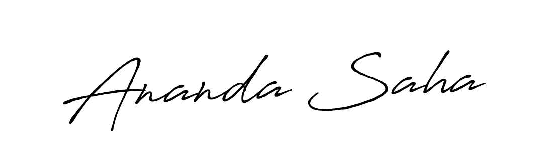 How to make Ananda Saha name signature. Use Antro_Vectra_Bolder style for creating short signs online. This is the latest handwritten sign. Ananda Saha signature style 7 images and pictures png