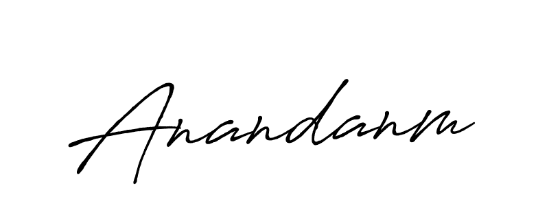 How to make Anandanm name signature. Use Antro_Vectra_Bolder style for creating short signs online. This is the latest handwritten sign. Anandanm signature style 7 images and pictures png