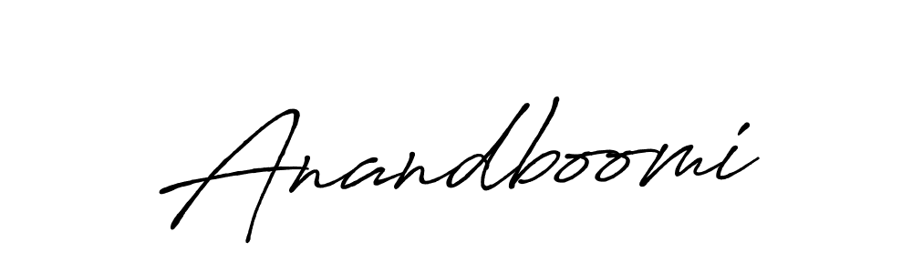 How to make Anandboomi name signature. Use Antro_Vectra_Bolder style for creating short signs online. This is the latest handwritten sign. Anandboomi signature style 7 images and pictures png