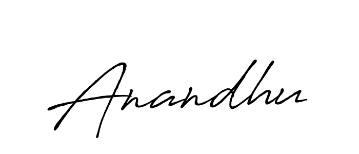 Make a beautiful signature design for name Anandhu. With this signature (Antro_Vectra_Bolder) style, you can create a handwritten signature for free. Anandhu signature style 7 images and pictures png