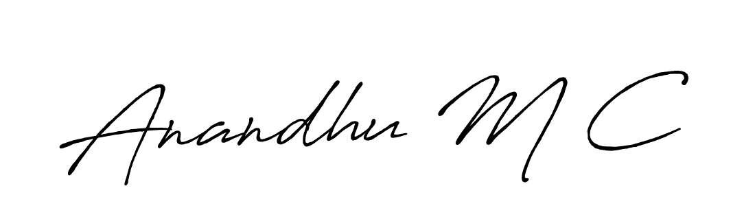 Make a beautiful signature design for name Anandhu M C. Use this online signature maker to create a handwritten signature for free. Anandhu M C signature style 7 images and pictures png