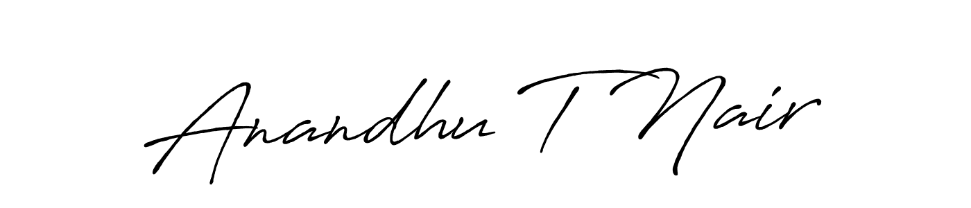 Make a beautiful signature design for name Anandhu T Nair. With this signature (Antro_Vectra_Bolder) style, you can create a handwritten signature for free. Anandhu T Nair signature style 7 images and pictures png