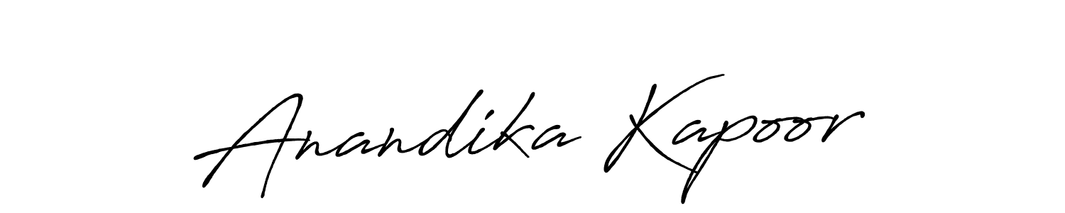 Make a beautiful signature design for name Anandika Kapoor. With this signature (Antro_Vectra_Bolder) style, you can create a handwritten signature for free. Anandika Kapoor signature style 7 images and pictures png