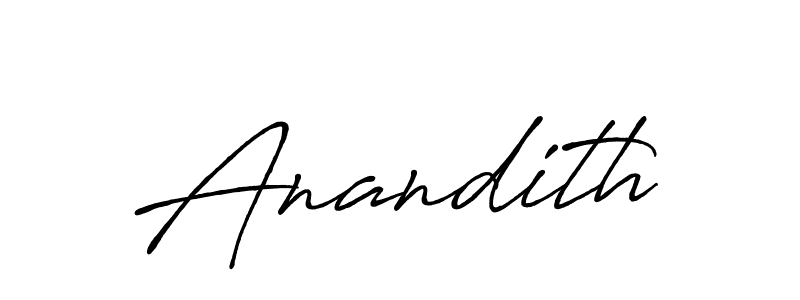 How to make Anandith name signature. Use Antro_Vectra_Bolder style for creating short signs online. This is the latest handwritten sign. Anandith signature style 7 images and pictures png