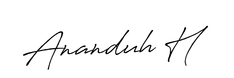 Ananduh H stylish signature style. Best Handwritten Sign (Antro_Vectra_Bolder) for my name. Handwritten Signature Collection Ideas for my name Ananduh H. Ananduh H signature style 7 images and pictures png