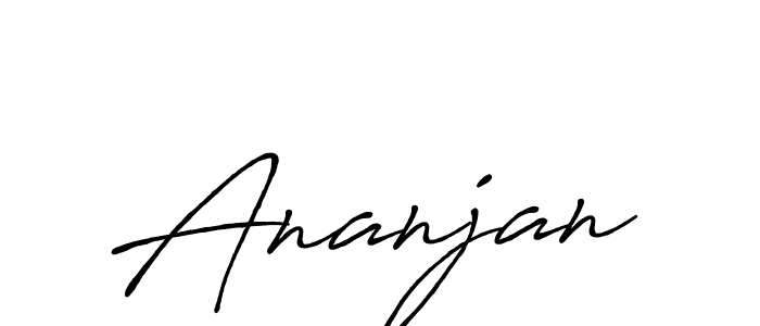 How to make Ananjan name signature. Use Antro_Vectra_Bolder style for creating short signs online. This is the latest handwritten sign. Ananjan signature style 7 images and pictures png