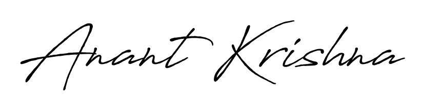 Create a personalized artistic stamp with Anant Krishna in Antro_Vectra_Bolder font. Perfect for visual artists, designers, and influencers. Anant Krishna signature style 7 images and pictures png