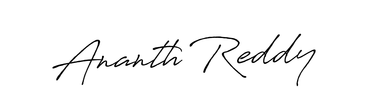 Create a beautiful signature design for name Ananth Reddy. With this signature (Antro_Vectra_Bolder) fonts, you can make a handwritten signature for free. Ananth Reddy signature style 7 images and pictures png