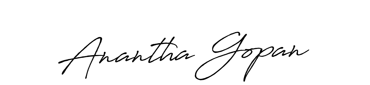 Make a beautiful signature design for name Anantha Gopan. With this signature (Antro_Vectra_Bolder) style, you can create a handwritten signature for free. Anantha Gopan signature style 7 images and pictures png