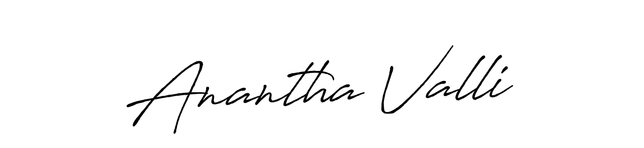 Make a beautiful signature design for name Anantha Valli. With this signature (Antro_Vectra_Bolder) style, you can create a handwritten signature for free. Anantha Valli signature style 7 images and pictures png