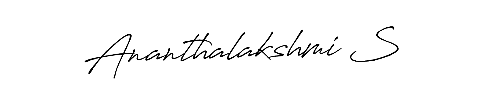 How to make Ananthalakshmi S name signature. Use Antro_Vectra_Bolder style for creating short signs online. This is the latest handwritten sign. Ananthalakshmi S signature style 7 images and pictures png