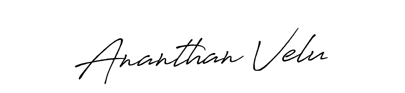 Also we have Ananthan Velu name is the best signature style. Create professional handwritten signature collection using Antro_Vectra_Bolder autograph style. Ananthan Velu signature style 7 images and pictures png