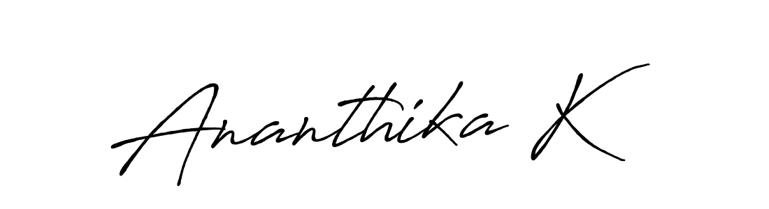 Ananthika K stylish signature style. Best Handwritten Sign (Antro_Vectra_Bolder) for my name. Handwritten Signature Collection Ideas for my name Ananthika K. Ananthika K signature style 7 images and pictures png