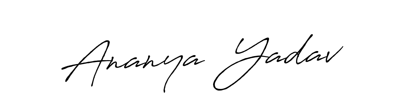 Create a beautiful signature design for name Ananya  Yadav. With this signature (Antro_Vectra_Bolder) fonts, you can make a handwritten signature for free. Ananya  Yadav signature style 7 images and pictures png