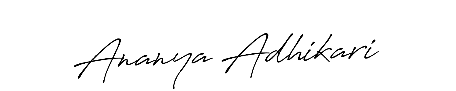 Ananya Adhikari stylish signature style. Best Handwritten Sign (Antro_Vectra_Bolder) for my name. Handwritten Signature Collection Ideas for my name Ananya Adhikari. Ananya Adhikari signature style 7 images and pictures png