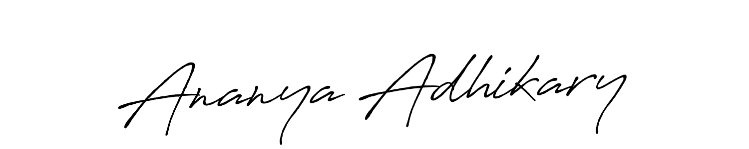 Make a beautiful signature design for name Ananya Adhikary. With this signature (Antro_Vectra_Bolder) style, you can create a handwritten signature for free. Ananya Adhikary signature style 7 images and pictures png