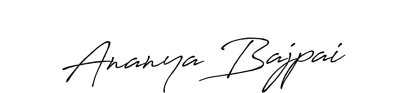 Make a beautiful signature design for name Ananya Bajpai. With this signature (Antro_Vectra_Bolder) style, you can create a handwritten signature for free. Ananya Bajpai signature style 7 images and pictures png