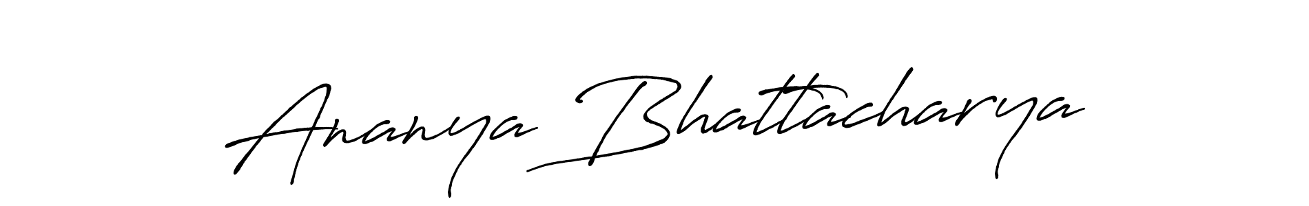 How to make Ananya Bhattacharya name signature. Use Antro_Vectra_Bolder style for creating short signs online. This is the latest handwritten sign. Ananya Bhattacharya signature style 7 images and pictures png