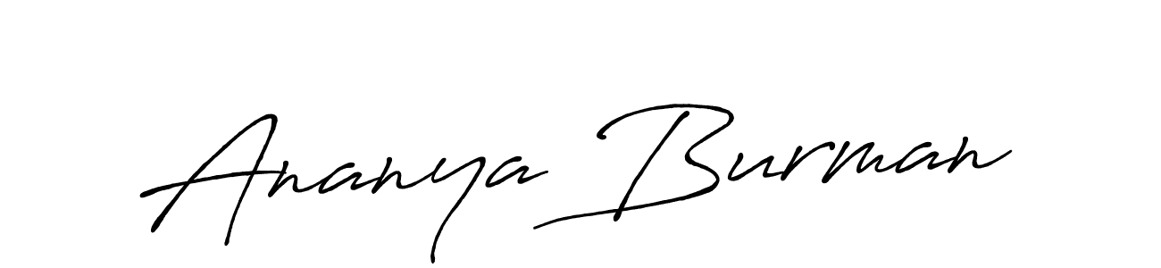 Make a beautiful signature design for name Ananya Burman. With this signature (Antro_Vectra_Bolder) style, you can create a handwritten signature for free. Ananya Burman signature style 7 images and pictures png
