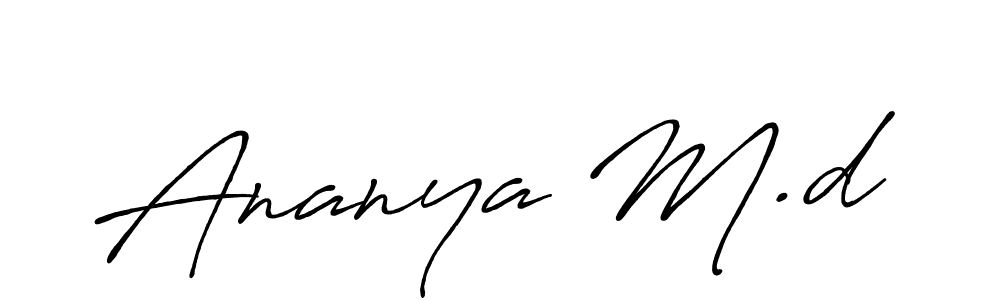 if you are searching for the best signature style for your name Ananya M.d. so please give up your signature search. here we have designed multiple signature styles  using Antro_Vectra_Bolder. Ananya M.d signature style 7 images and pictures png