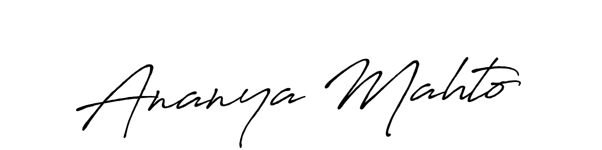 The best way (Antro_Vectra_Bolder) to make a short signature is to pick only two or three words in your name. The name Ananya Mahto include a total of six letters. For converting this name. Ananya Mahto signature style 7 images and pictures png