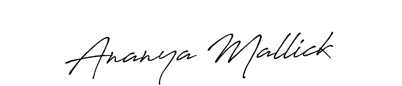 Make a beautiful signature design for name Ananya Mallick. With this signature (Antro_Vectra_Bolder) style, you can create a handwritten signature for free. Ananya Mallick signature style 7 images and pictures png