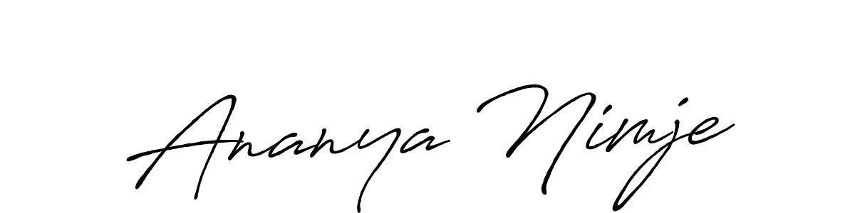 Make a beautiful signature design for name Ananya Nimje. With this signature (Antro_Vectra_Bolder) style, you can create a handwritten signature for free. Ananya Nimje signature style 7 images and pictures png