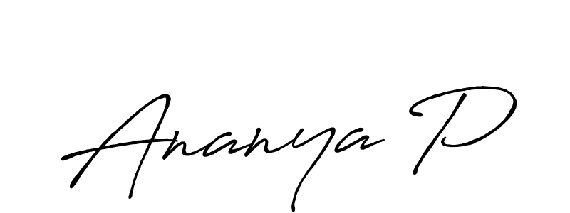 Use a signature maker to create a handwritten signature online. With this signature software, you can design (Antro_Vectra_Bolder) your own signature for name Ananya P. Ananya P signature style 7 images and pictures png